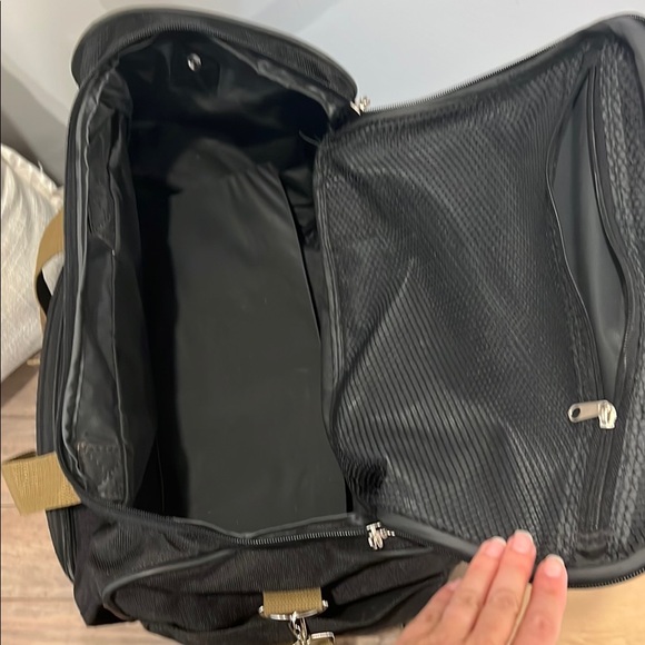 Chaps Black Duffel Bag with Tan Straps - Picture 8 of 8